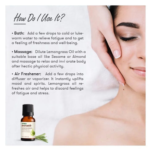 Vasuestore Vasu Aromatics Lemongrass Essential Oil 100 Pure and Natural
