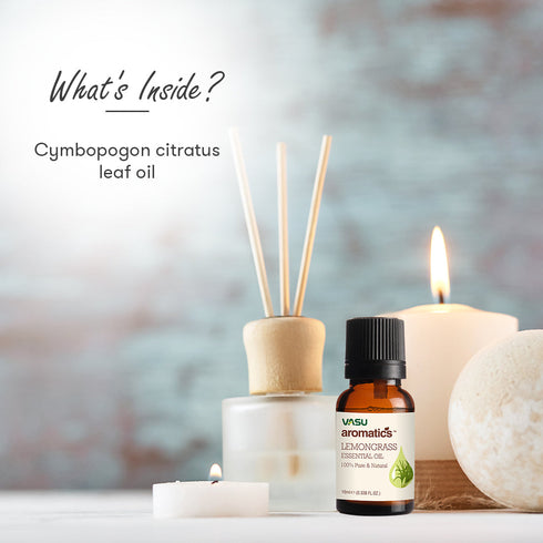 Vasuestore Vasu Aromatics Combo of Basil Peppermint Lemon Lemongrass Essential Oil