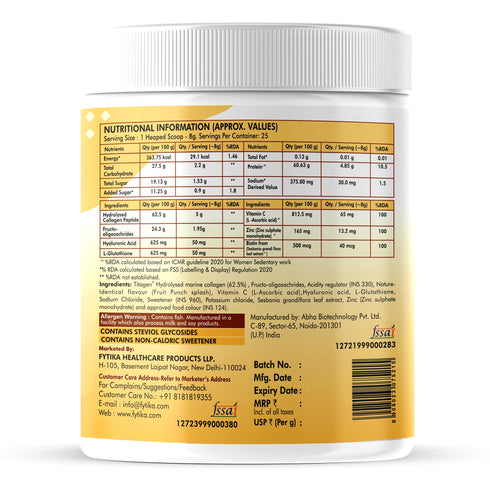 Fytika Healthcare Products Fytika Let It Glow Collagen Powder Pineapple Fruit Punch