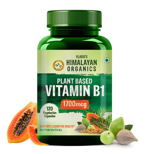Himalayan Organics Plant-Based Vitamin B1 Capsules