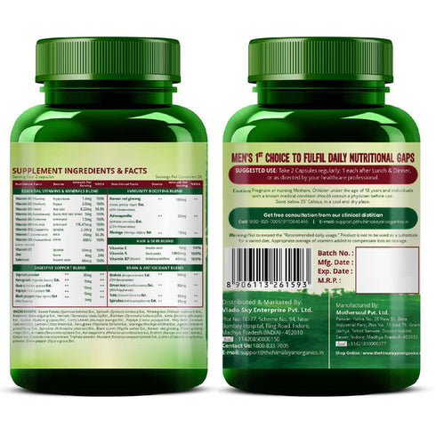 Himalayan Organics Whole Food Multivitamin for Men Vegicap