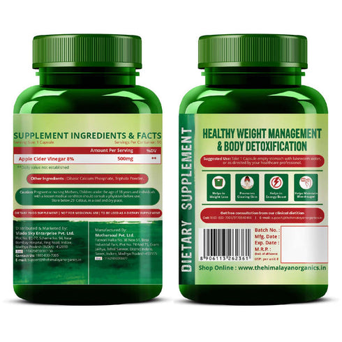 Himalayan Organics Apple Cider Vinegar 500 mg Capsules