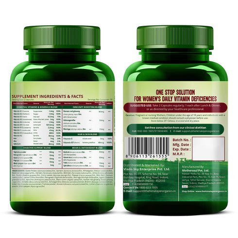 Himalayan Organics Whole Food Multivitamin For Women Capsules