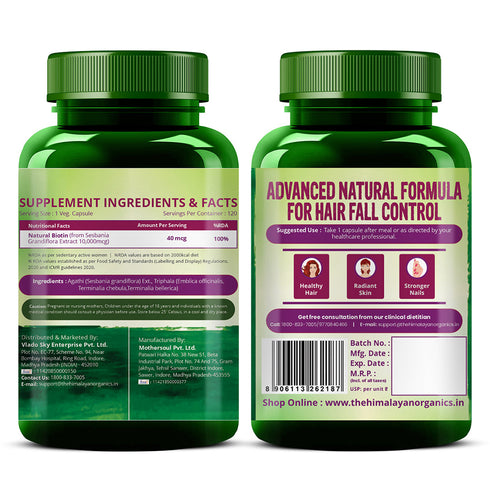Himalayan Organics Plant Based Biotin 10000mcg Capsules