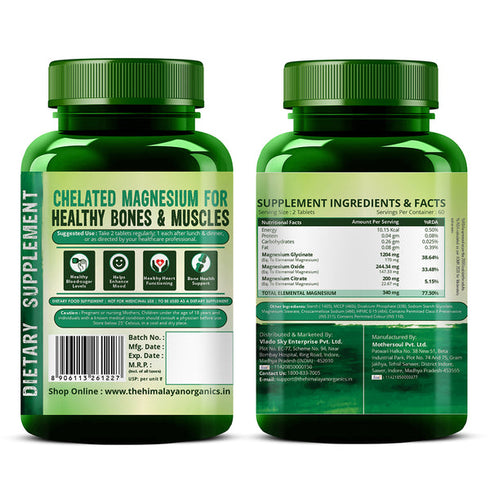 Himalayan Organics Magnesium Citrate+Glycinate Tablets