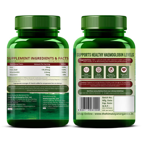 Himalayan Organics Plant Based Iron Supplement Capsules