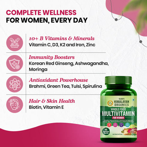 Himalayan Organics Whole Food Multivitamin For Women Capsules