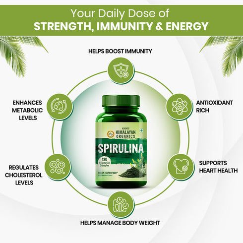 Himalayan Organics Spirulina Vegetarian Capsules