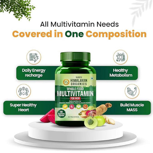 Himalayan Organics Whole Food Multivitamin for Men Vegicap