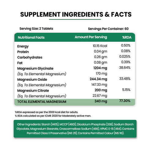 Himalayan Organics Magnesium Citrate+Glycinate Tablets