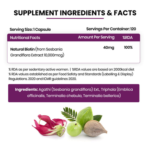 Himalayan Organics Plant Based Biotin 10000mcg Capsules