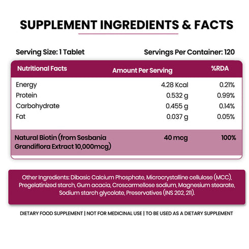 Himalayan Organics Biotin 10000mcg Tablet