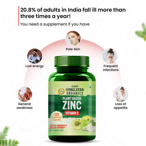Himalayan Organics Plant Based Vitamin C + Zinc Double Immune Support