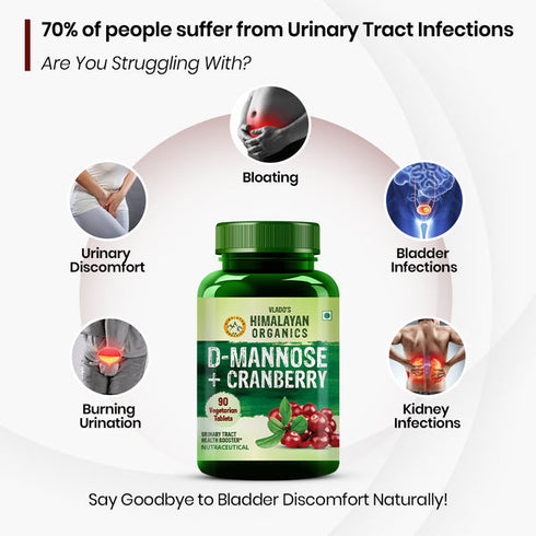 Himalayan Organics D-Mannose + Cranberry Vegetarian Capsules
