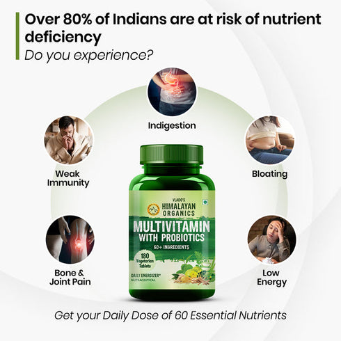 Himalayan Organics Multivitamin With Probiotics Vegetarian Tablets