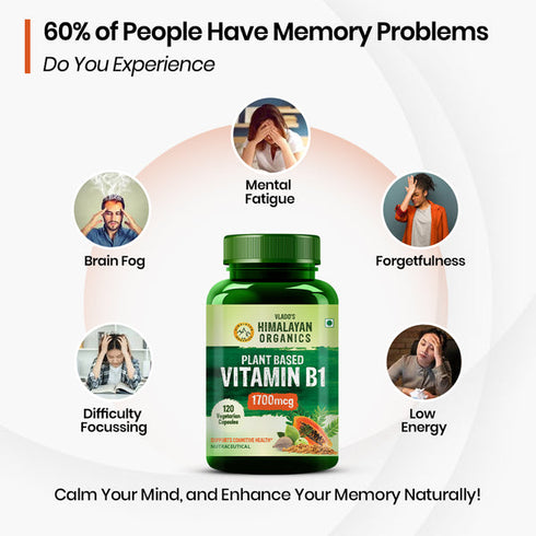 Himalayan Organics Plant-Based Vitamin B1 Capsules