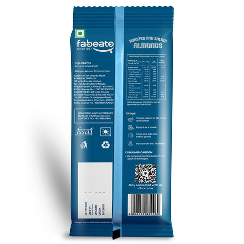 Fabeato Munch on the Go Snack Premium Roasted and Salted Almonds