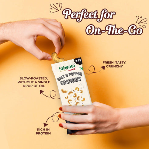 Fabeato Munch on the Go Snack Premium Salt and Pepper Cashews