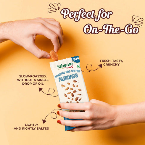 Fabeato Munch on the Go Snack Premium Roasted and Salted Almonds