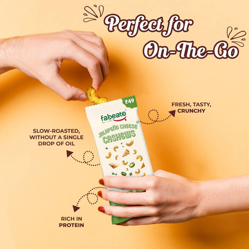 Fabeato Munch on the Go Snack Premium Jalapeno Cheese Cashews
