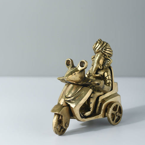 Samskara Home Lord Ganesh Brass Statue