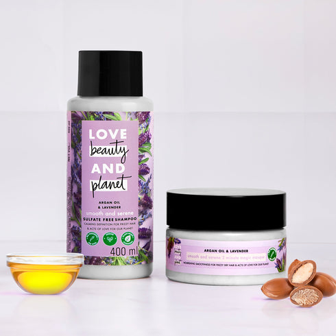 Love Beauty And Planet Argan and Lavender Frizz Free Shampoo And Mask