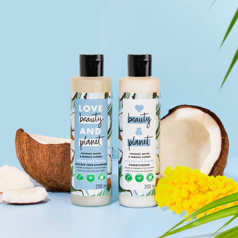 Love Beauty And Planet Coconut Water and Mimosa Flower Volume and Bounty Shampoo And Conditioner