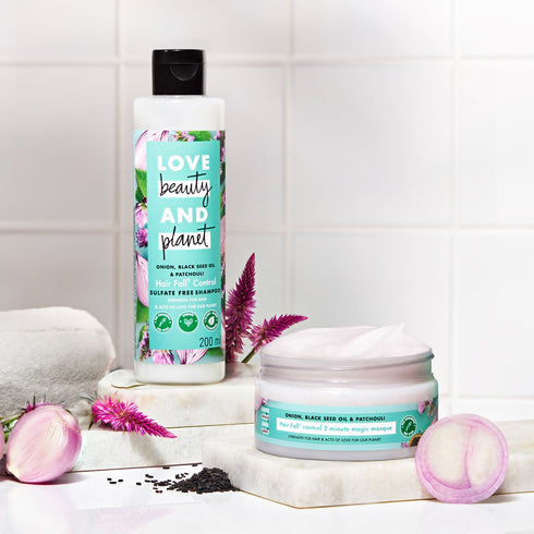 Love Beauty And Planet Onion Black Seed and Patchouli Shampoo + Hair Mask
