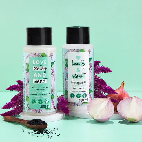 Love Beauty And Planet Onion Blackseed and Patchouli Shampoo + Conditioner