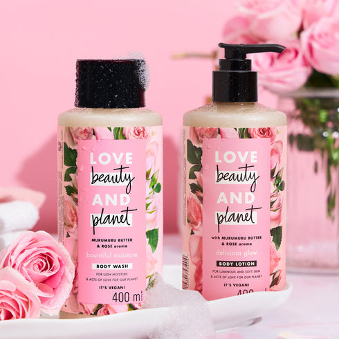 Love Beauty And Planet Murumuru Butter and Rose Body Wash and Lotion