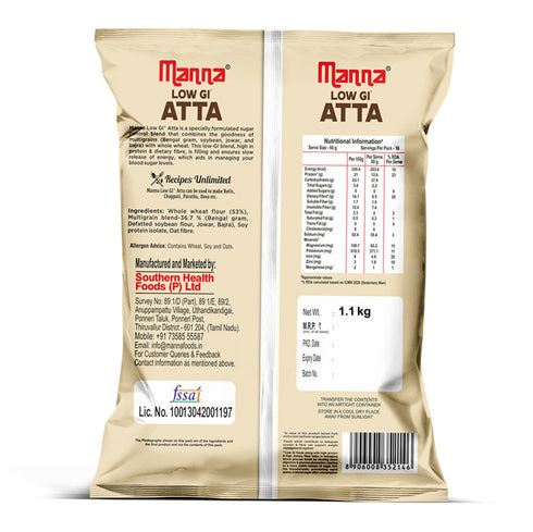 Manna Foods Low GI Atta for Sugar Control