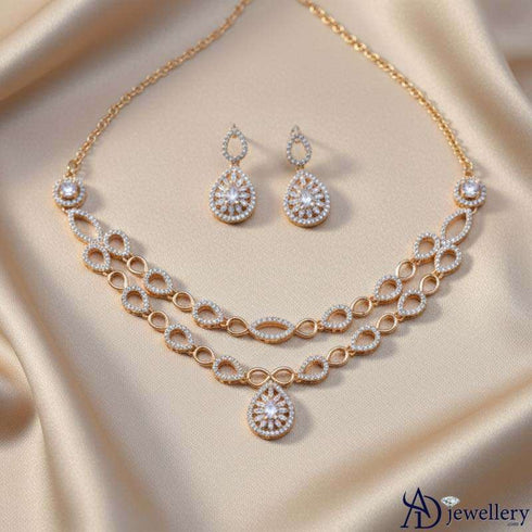 Lustrous Teardrop Elegance Necklace Set