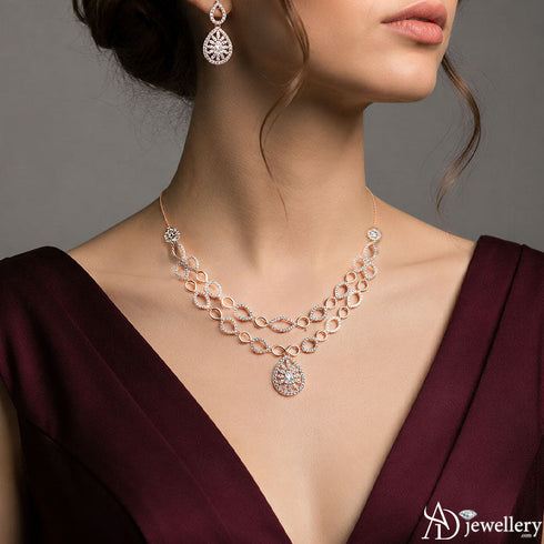 Lustrous Teardrop Elegance Necklace Set