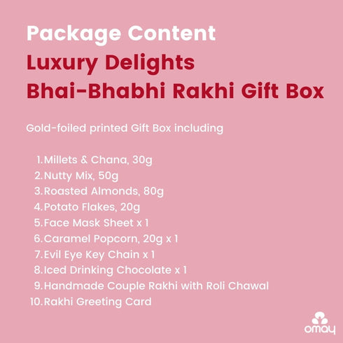 Omay Foods Luxury Delights Bhai Bhabhi Rakhi Gift Box
