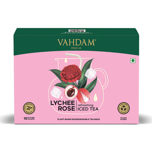 Vahdam Tea Lychee & Iced Tea 15 Pitcher Tea Bags