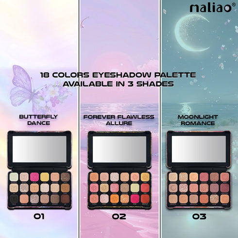 Maliao 18|Color Eyeshadow Palette Blendable Matte & Shimmer Shades for All Skin Tones
