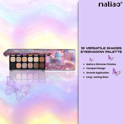 Maliao 18|Color Eyeshadow Palette Blendable Matte & Shimmer Shades for All Skin Tones