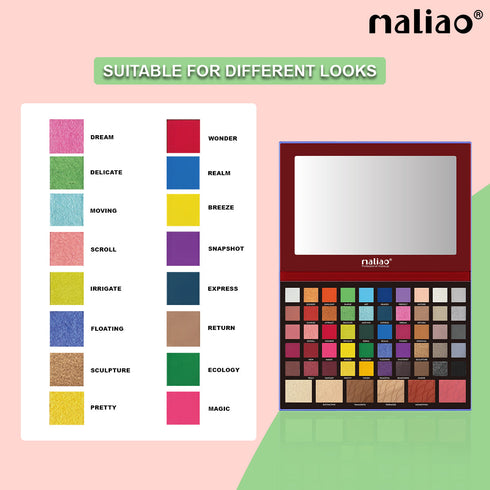 Maliao Terraced Makeup Palette | 56 Color Makeup Set Palette de Fards