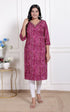 Miravan Womens Bandhej Printed Rayon Kurti Magenta