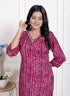 Miravan Womens Bandhej Printed Rayon Kurti Magenta