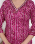 Miravan Womens Bandhej Printed Rayon Kurti Magenta