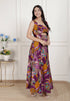 Miravan Womens Purple Pure Cotton Floral Printed Sleeveless Cut Out Western Dress