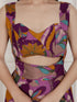 Miravan Womens Purple Pure Cotton Floral Printed Sleeveless Cut Out Western Dress