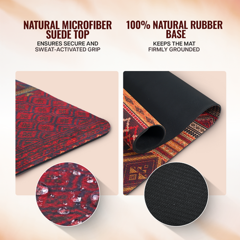 Wiselife Microfiber & Natural Rubber Yoga Mat - 6mm