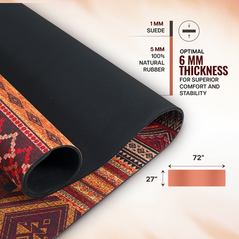 Wiselife Microfiber & Natural Rubber Yoga Mat - 6mm