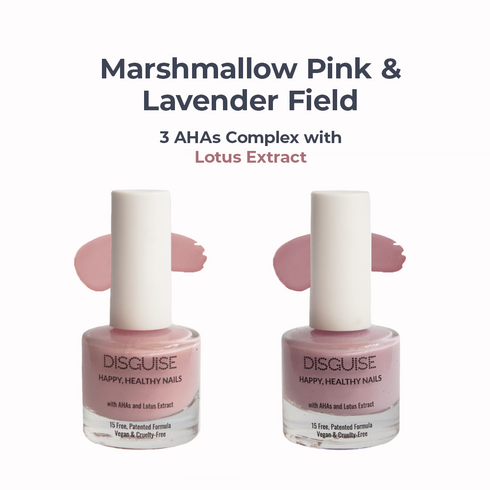 Disguise Happy Healthy Nail Polish Combo Marshmallow Pink 115 + Lavender Field 120
