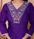 Miravan Womens Purple Muslin Stright kurta and palazzo with dupatta Suit set
