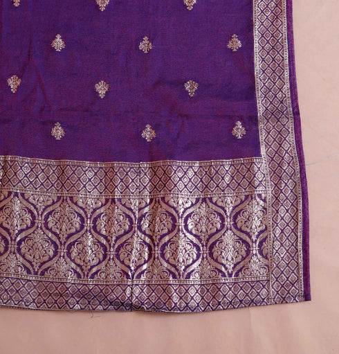 Miravan Womens Purple Muslin Stright kurta and palazzo with dupatta Suit set