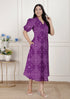 Miravan Womens Purple Bandhni printed A Line Midi Dress