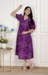 Miravan Womens Purple Bandhni printed A Line Midi Dress